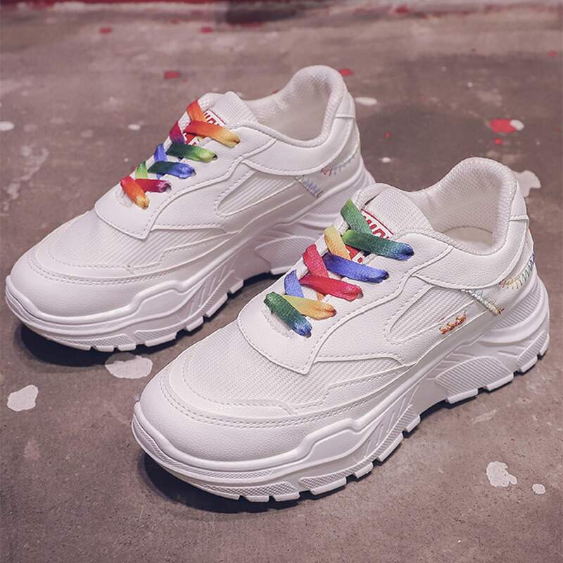 

Lace-up Front Wide Fit Sneakers, White