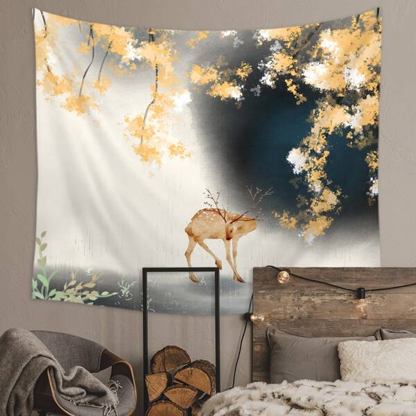 

Deer Print Tapestry, Multicolor