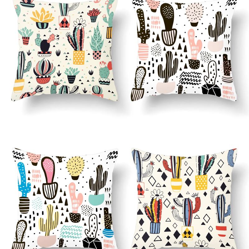 

1pc Cactus Print Cushion Cover Without Filler, Multicolor