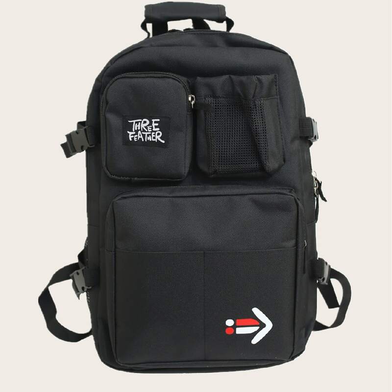 

Guys Letter Graphic Backpack, Black