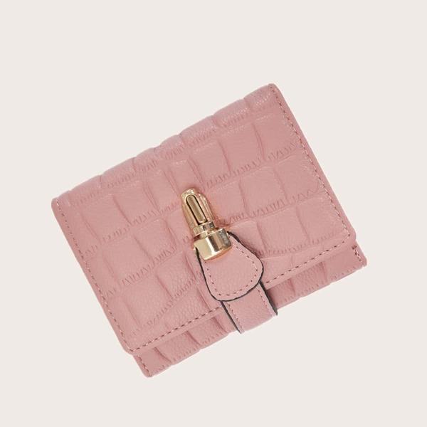 

Рельефный кошелек с пуговицами, Розовые