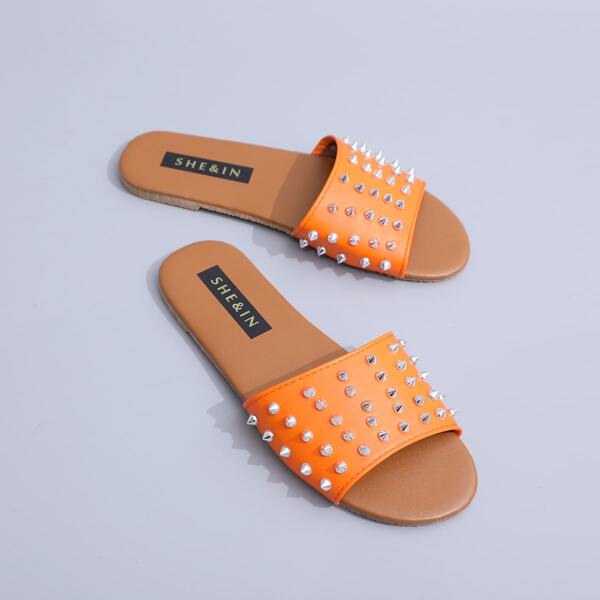 

Spiked Decor Sliders, Orange