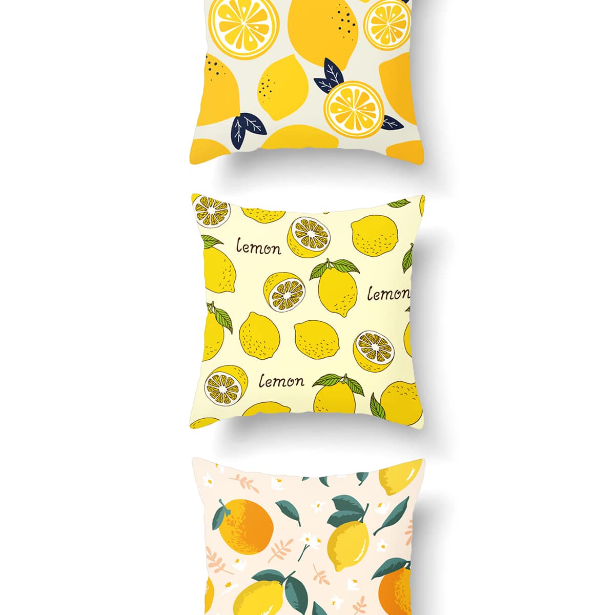 

1pc Lemon Print Cushion Cover Without Filler, Multicolor