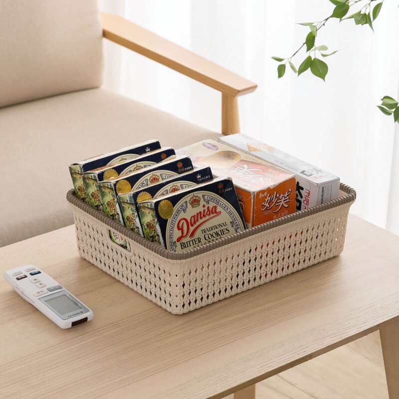 

1pc Simple Storage Basket, Khaki