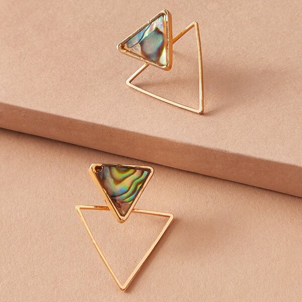 

Triangle Shell Earrings, Multicolor
