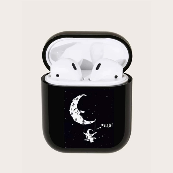 

Чехол для Airpods с графическим принтом, Чёрный
