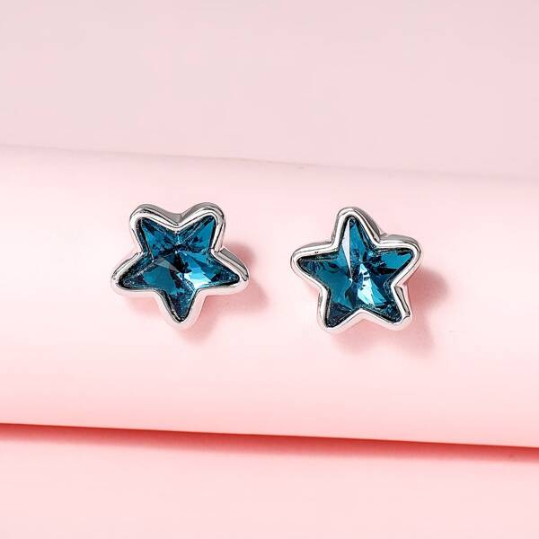 

Star Stud Earrings, Blue