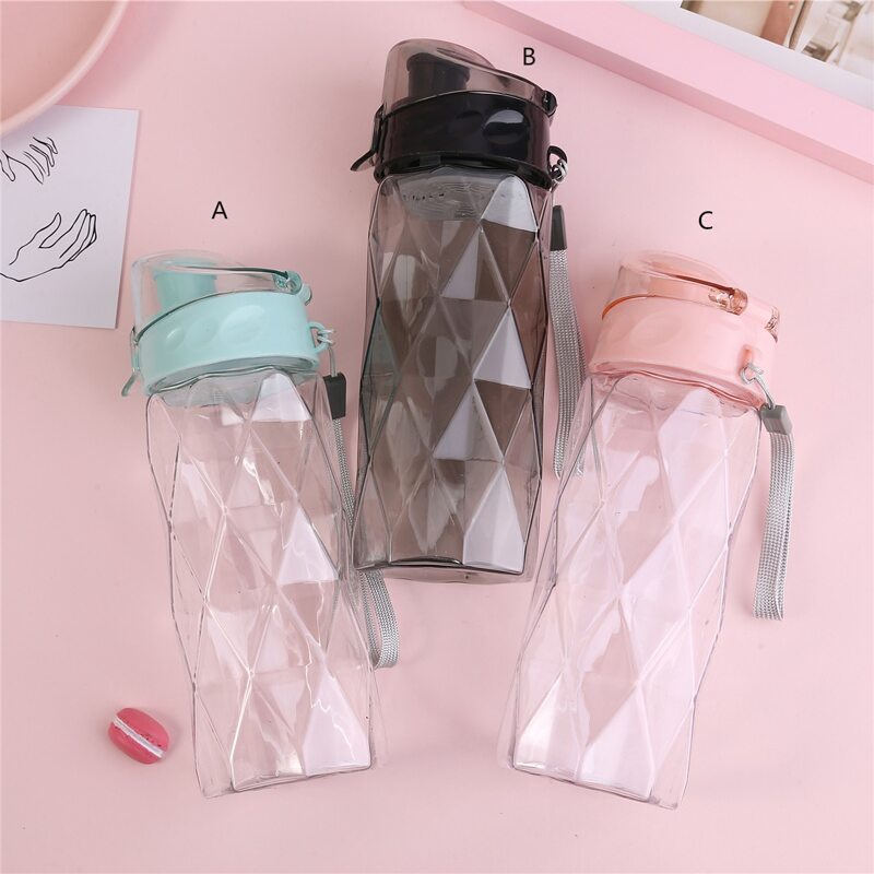 

1pc Portable Clear Water Bottle, Multicolor
