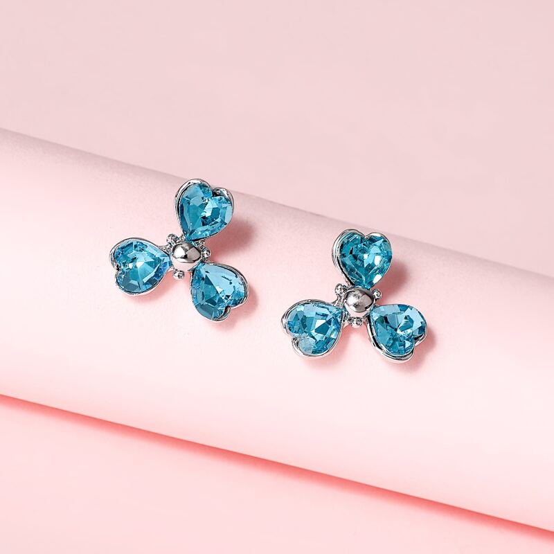 

Gemstone Engraved Stud Earrings, Blue