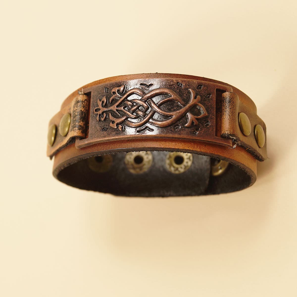 

Guys PU Leather Bracelet, Brown
