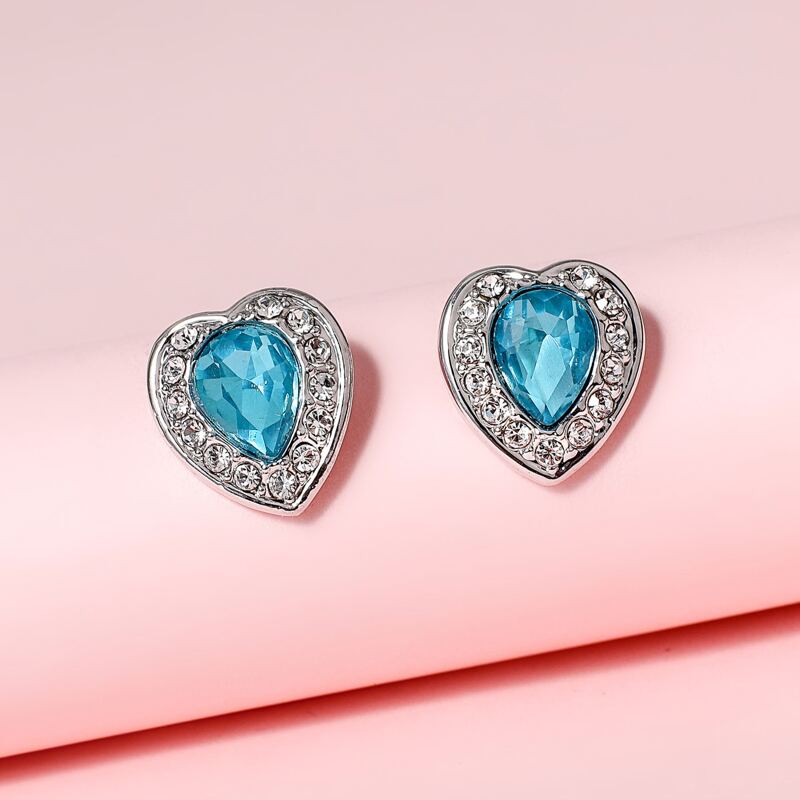 

Heart Stud Earrings, Blue