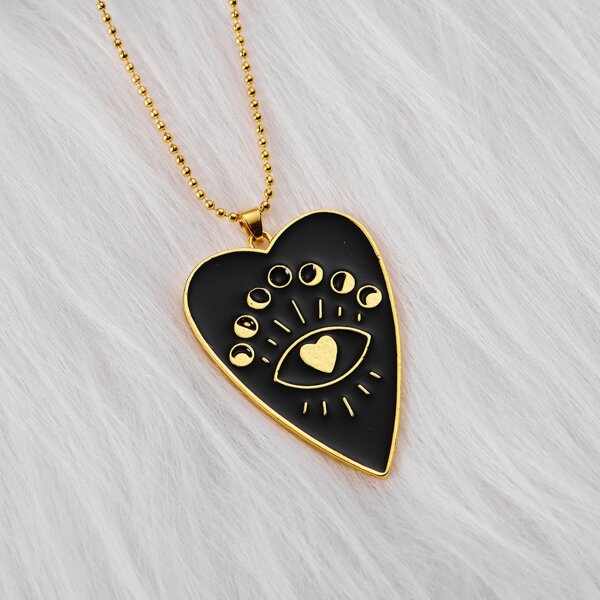

Eye Charm Necklace, Black