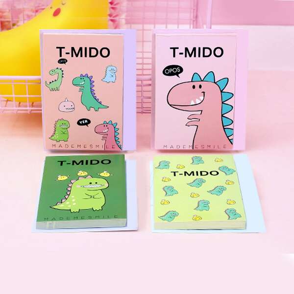 

1pack Cartoon Dinosaur Print Random Note Pad, Multicolor
