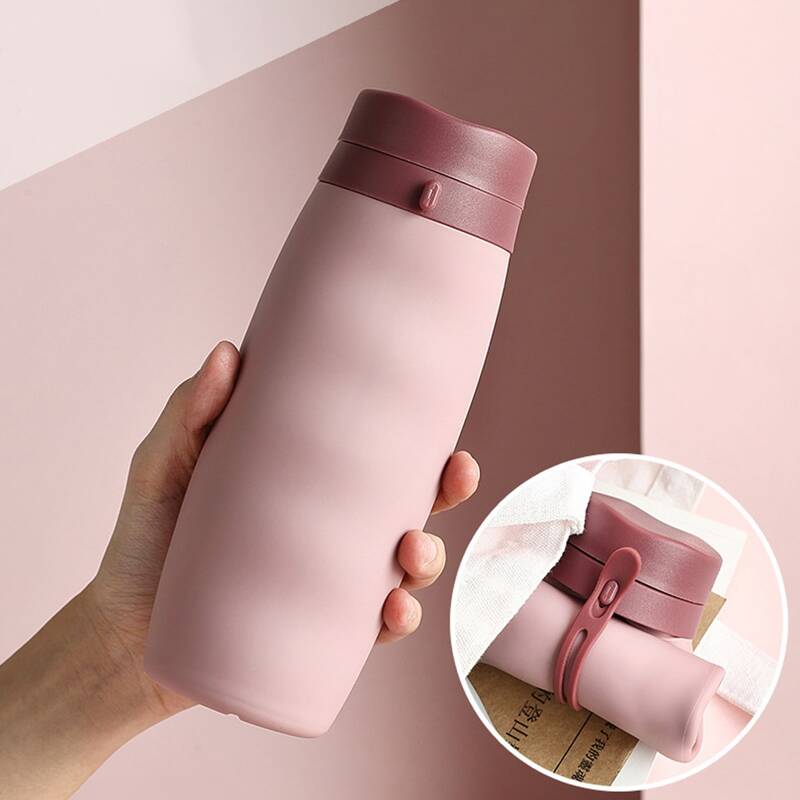 

1pc Portable Silicone Water Bottle, Multicolor