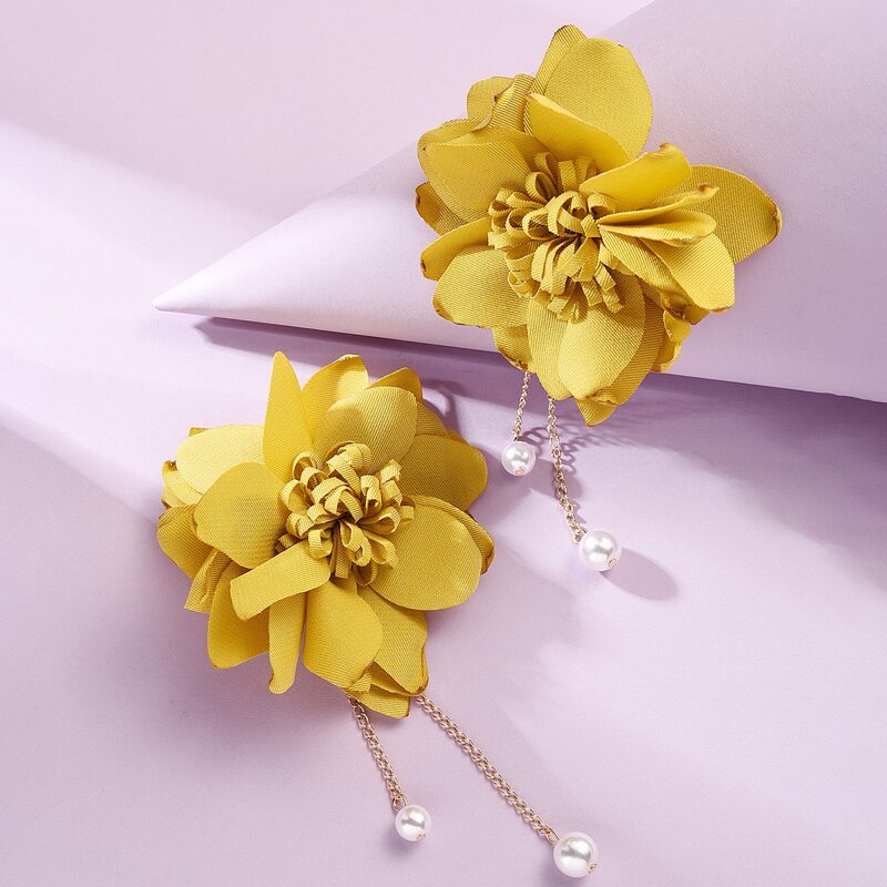 

Floral Decor Drop Earrings, Yellow