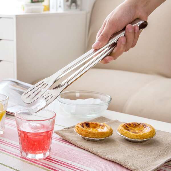 

1pc Stainless Steel Food Clip, Silver