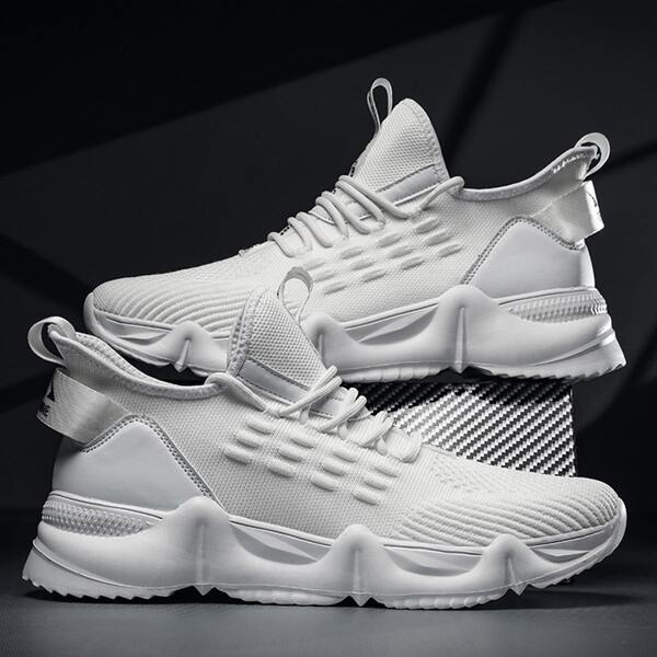 

Men Lace-up Front Wide Fit Sneakers, White