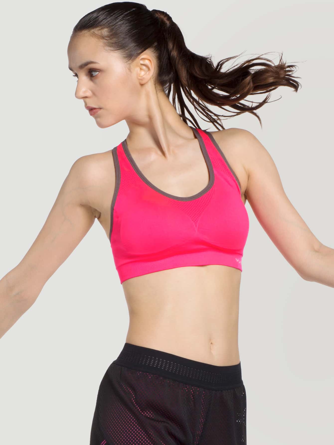 Contrast Binding Cutout Racerback Sports Bra thumbnail