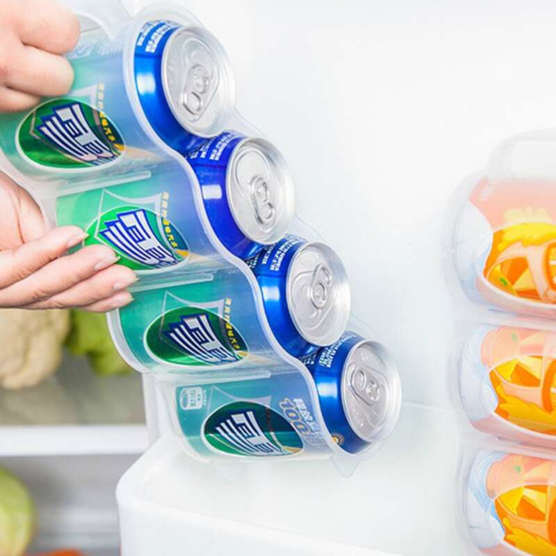 

4 Holes Refrigerator Soda Can Storage Box, White