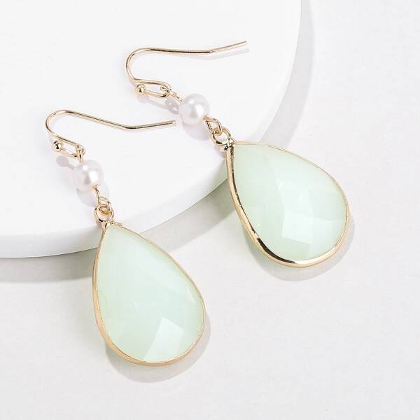 

Water Drop Earrings, Green