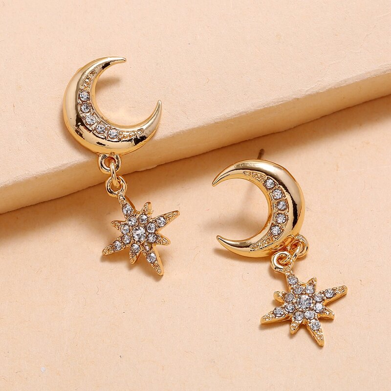 

Star Charm Drop Earrings, Gold