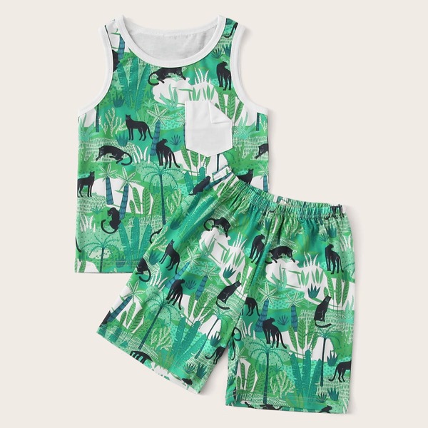 

Toddler Boys Forest And Animal Print PJ Set, Multicolor