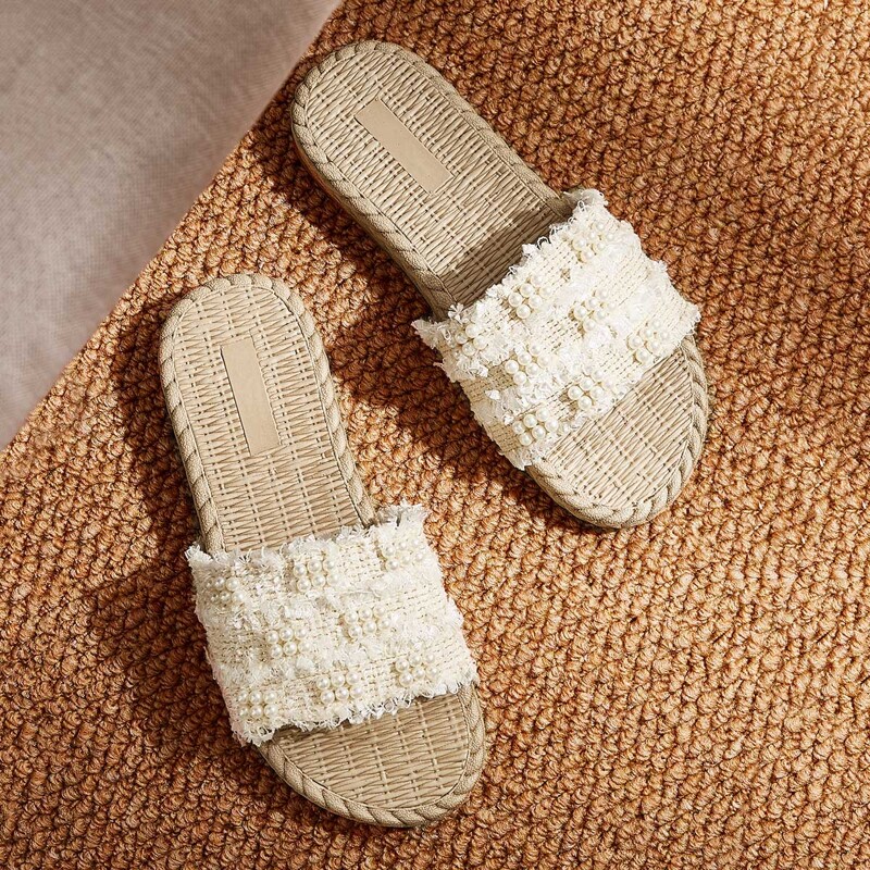 

Faux Pearl Decor Sliders, Beige
