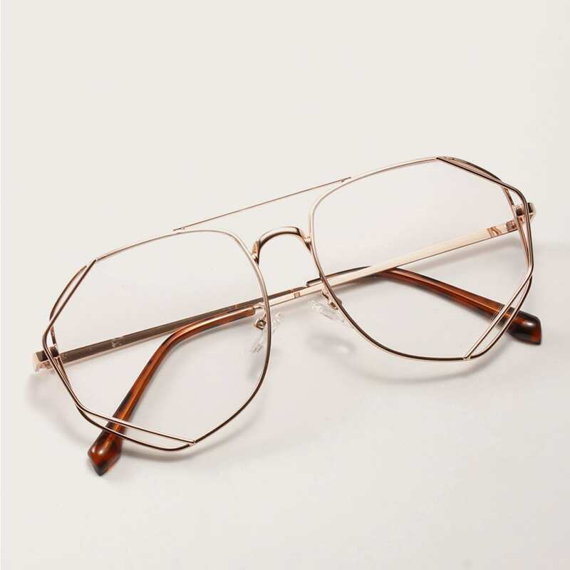 

Top Bar Metal Frame Glasses, Gold