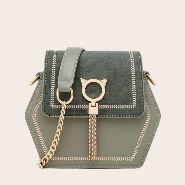 

Сумка через плечо с бахромой, Зелёные