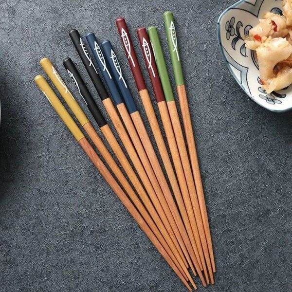 

5pair Random Pattern Chopstick, Multicolor