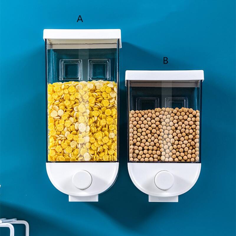

1pc Wall Mounted Grain Storage Dispenser, White