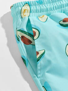 Manfinity VCAY 男士抽繩腰鱷梨圖案短褲