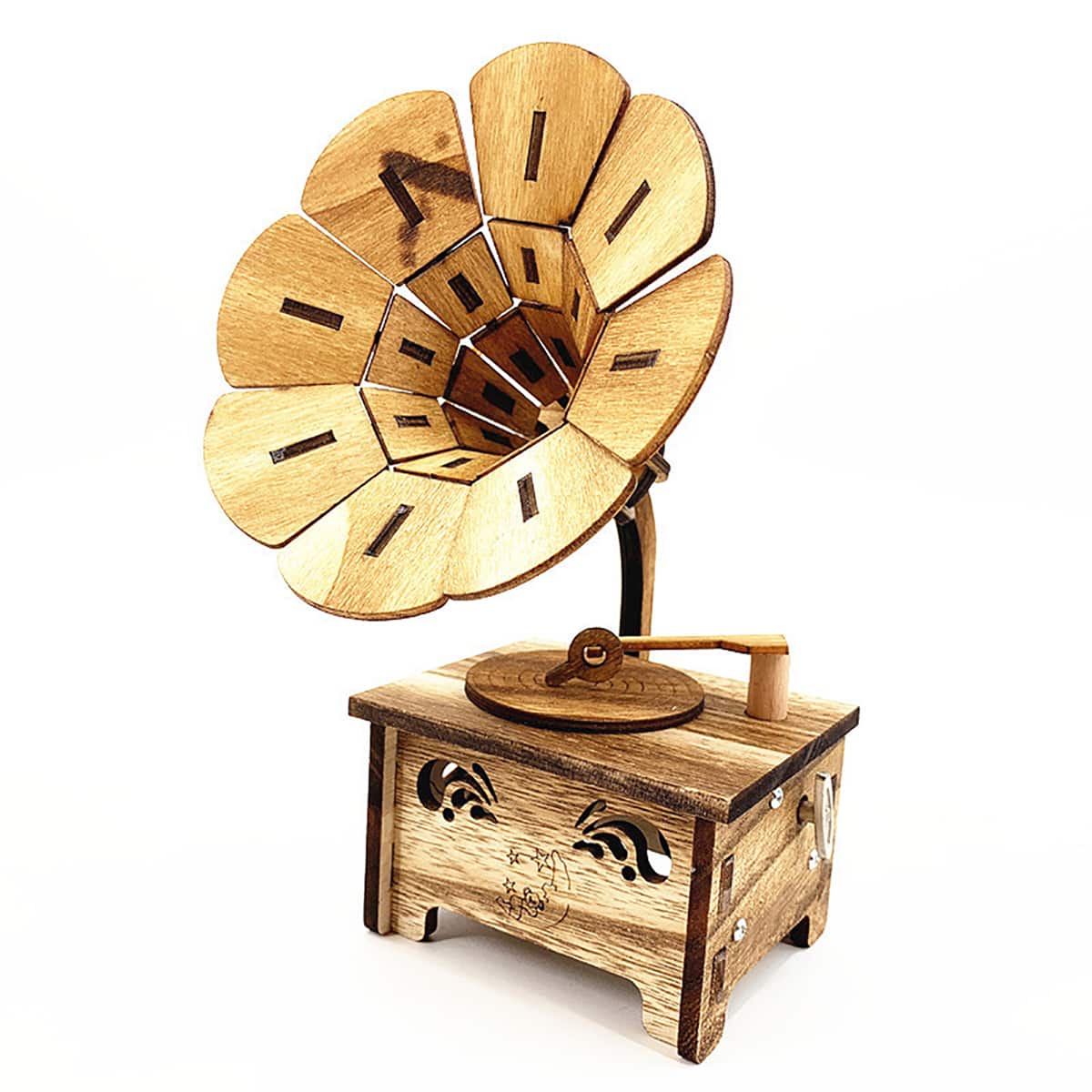 

1pc Phonograph Shaped Decorative Object, Brown