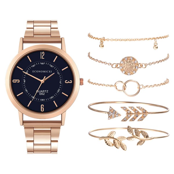 

1pc Minimalist Quartz Watch & 5pcs Bracelet
