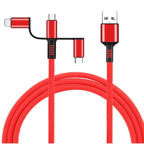 

1pc 3 In 1 Phone Cable, Multicolor