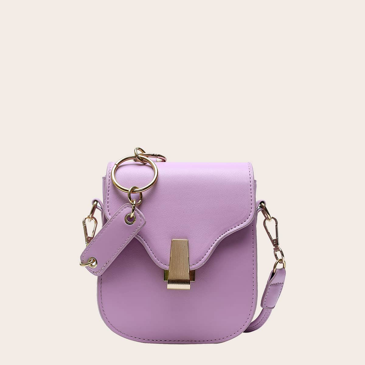 

Minimalist Flap Crossbody Bag, Purple