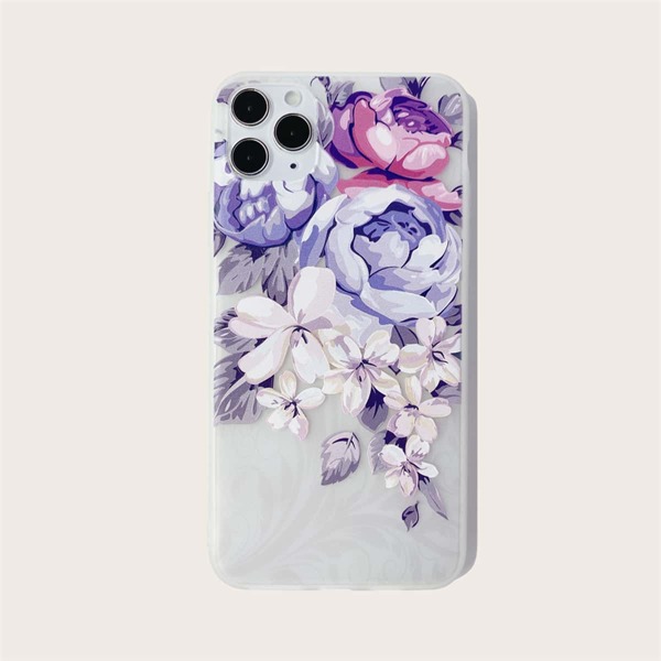 

Flower Print iPhone Case, Mauve purple