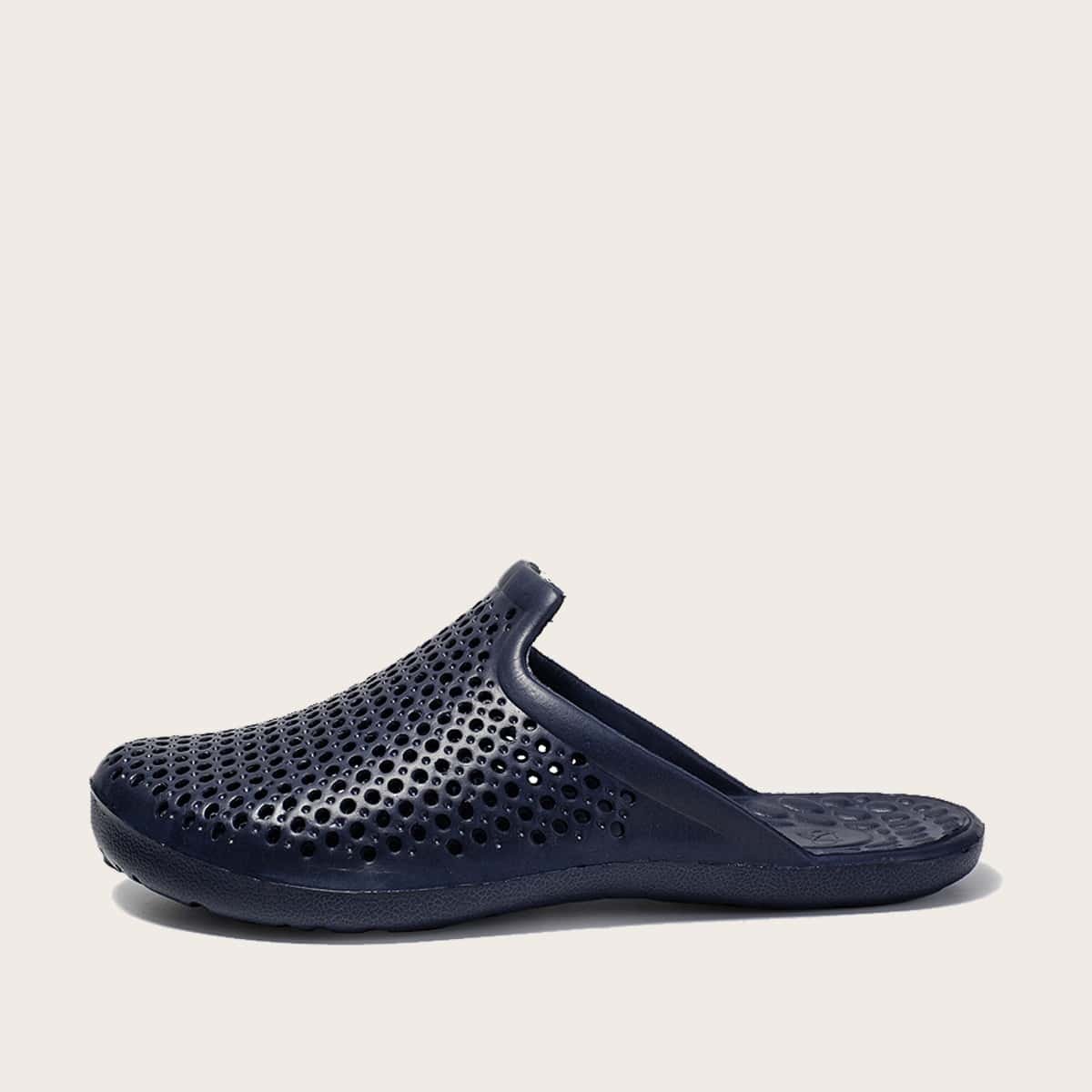 

Guys Round Toe Hollow Out Sliders, Navy