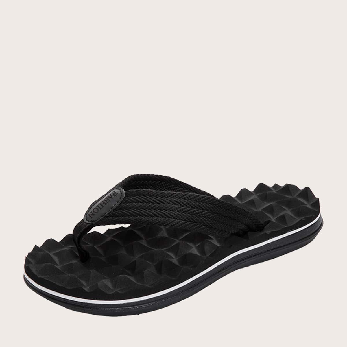 

Guys Letter Graphic Non-slip Flip Flops, Black