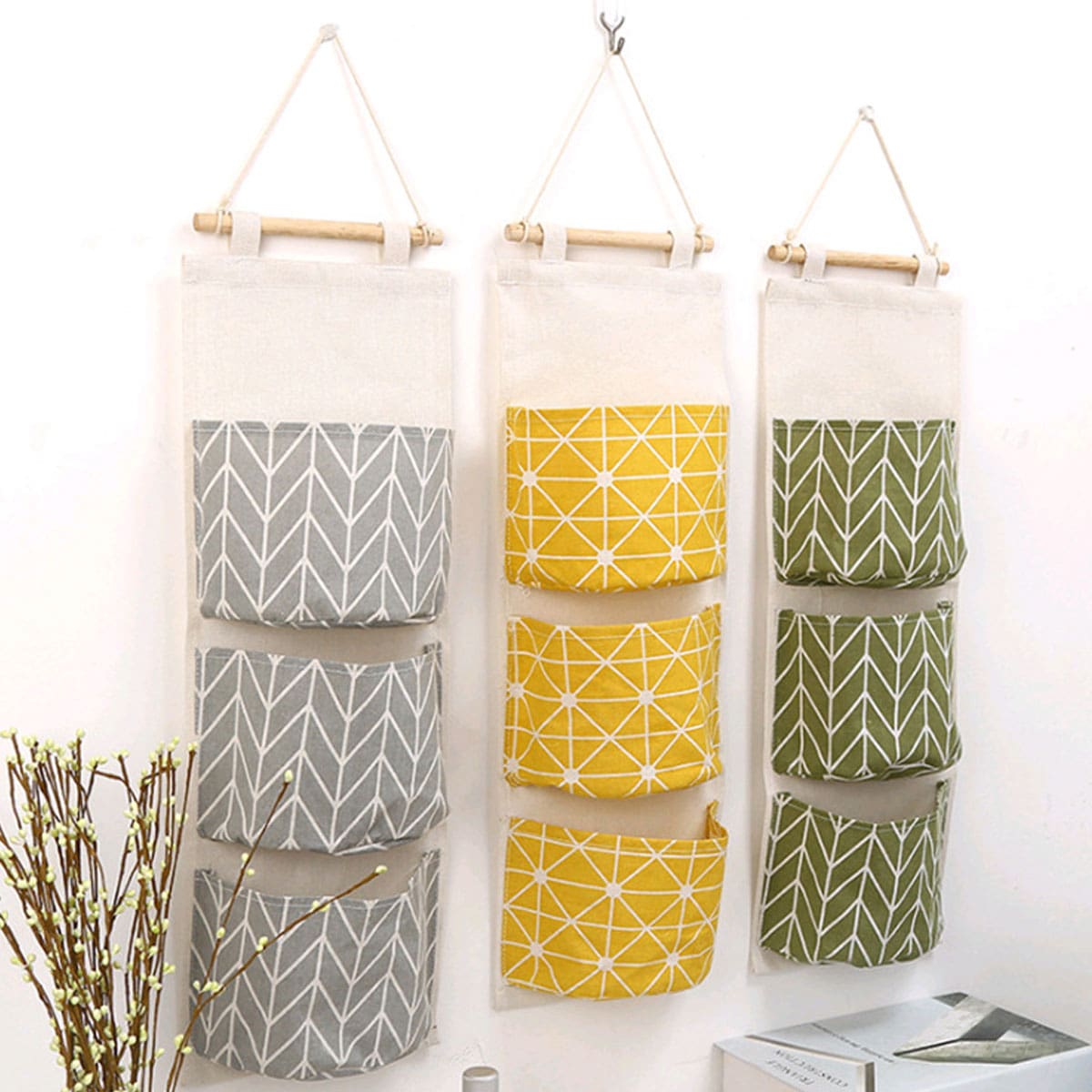 

1pc Geometric Pattern Hanging Storage Bag, Multicolor