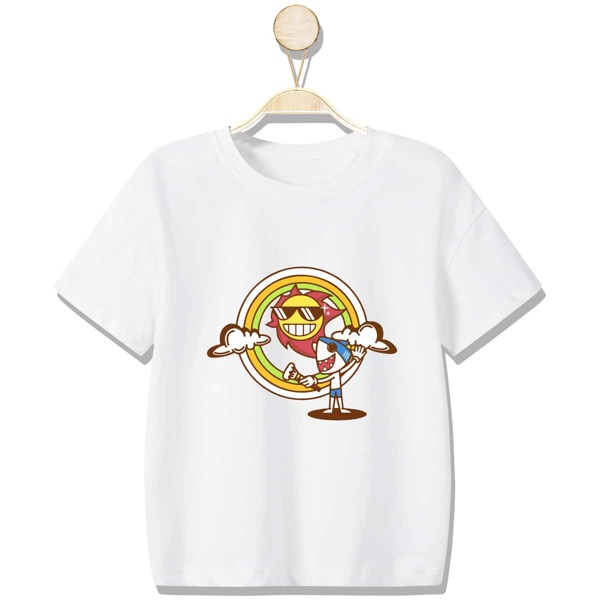 

Toddler Boys Cartoon & Sun Print Tee, White