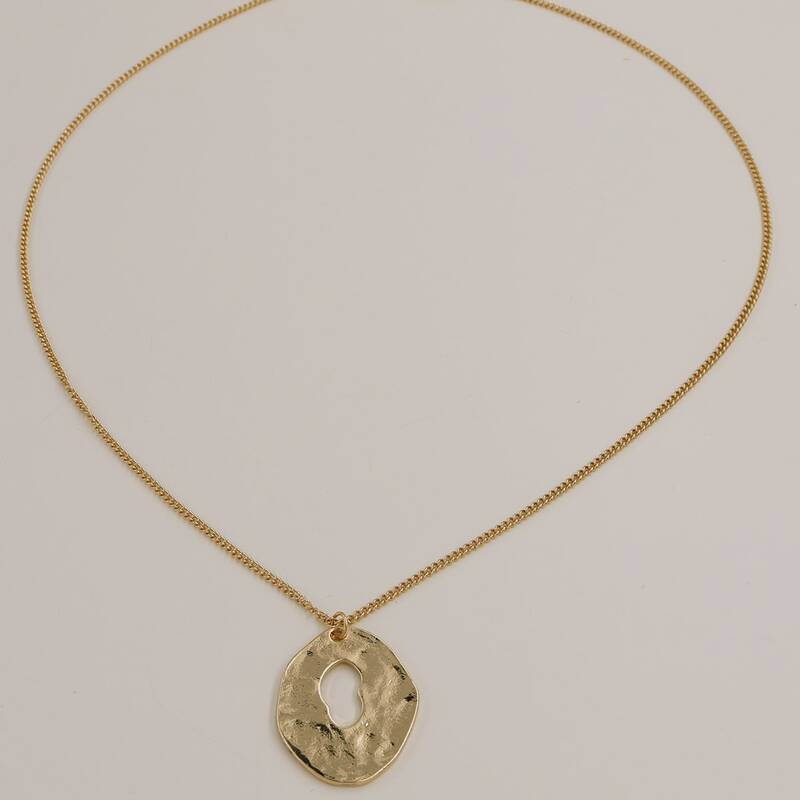 

Metal Charm Necklace, Gold