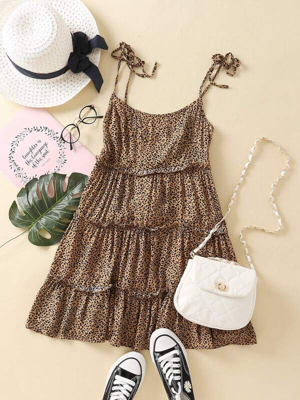 leopard camisole dress