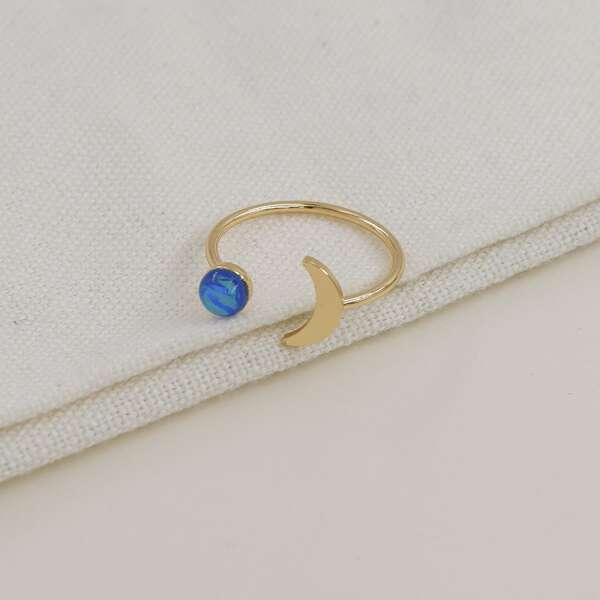 

Moon Cuff Ring, Gold