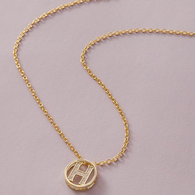 

Letter Charm Necklace, Gold