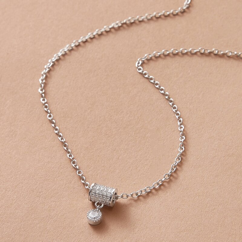 

Gemstone Engraved Necklace, Silver
