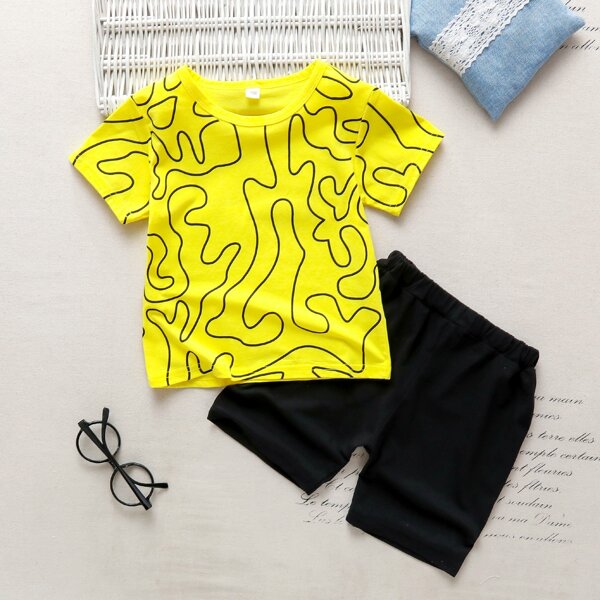 

Toddler Boys Graphic Print Tee & Shorts, Multicolor