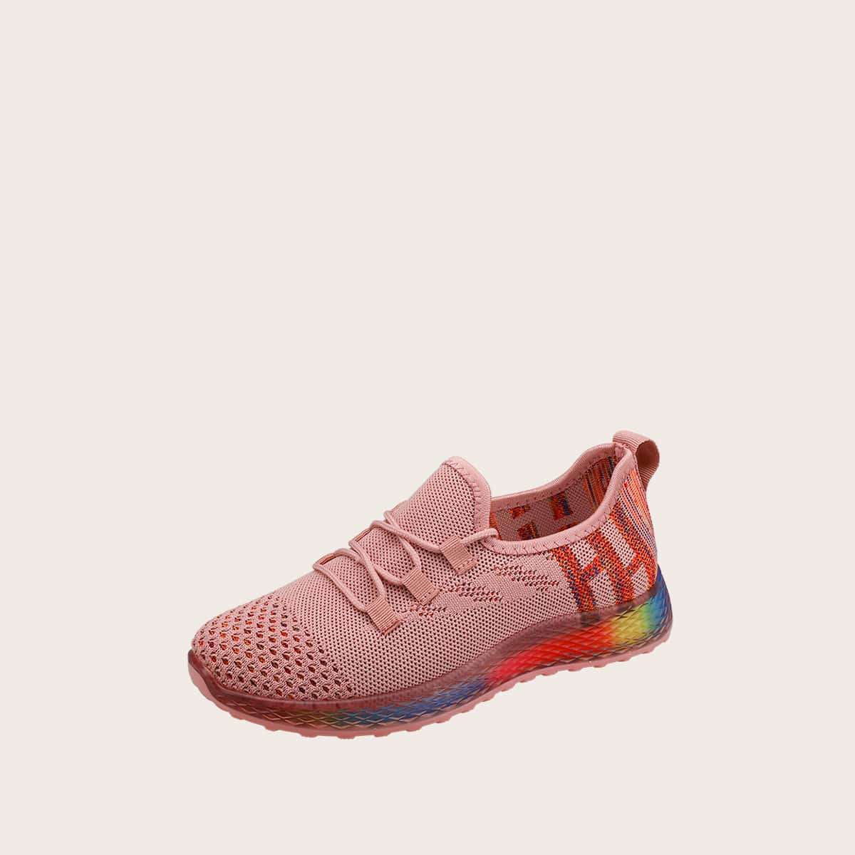 

Lace-up Front Low Top Sneakers, Pink