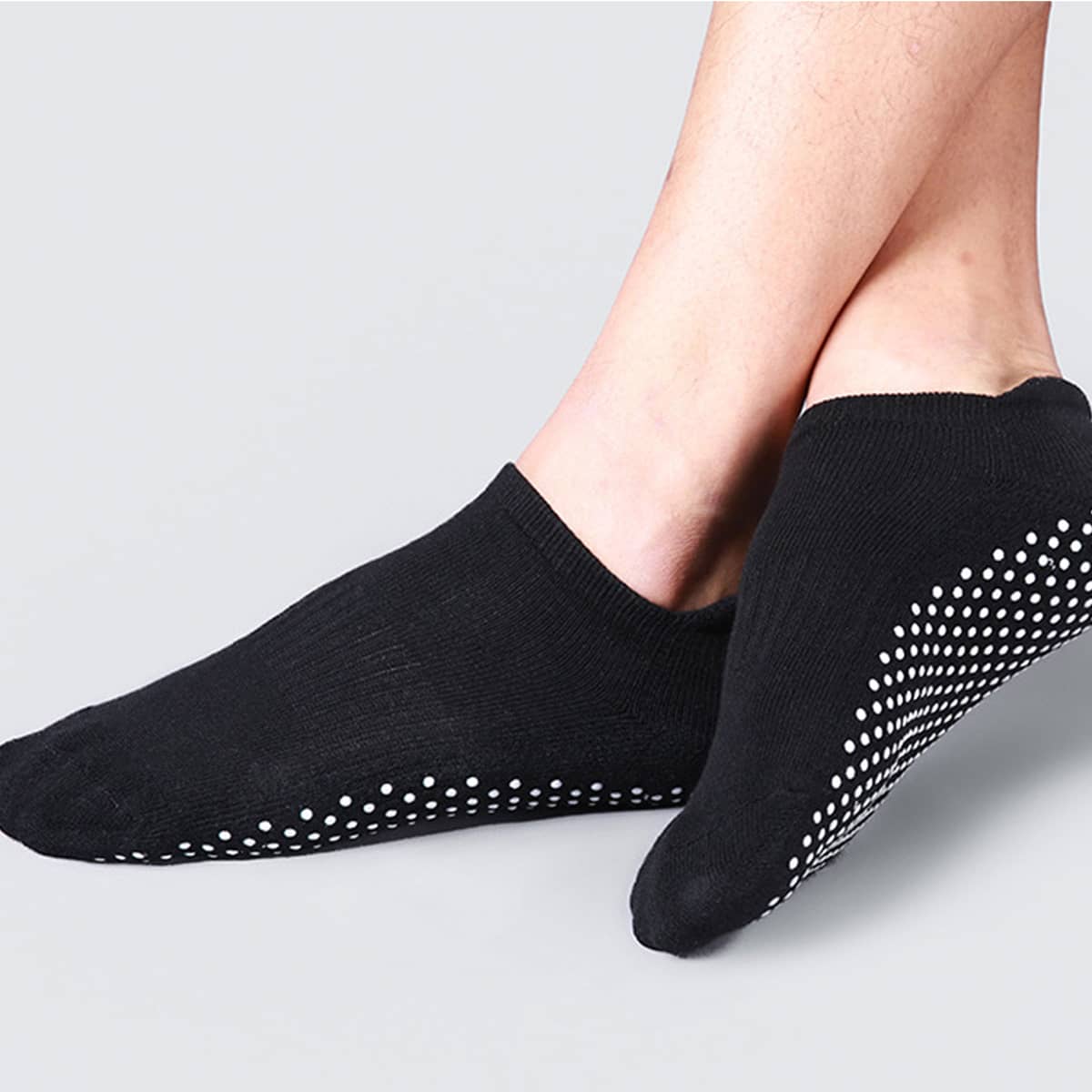 

Polka Dot Pattern Yoga Socks, Black