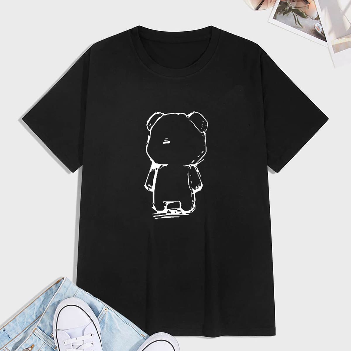 

Guys Cartoon Graphic Short Sleeve Tee, Black